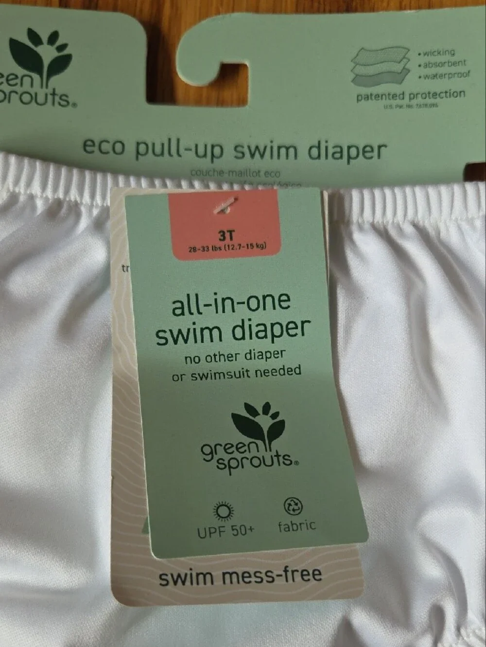Green Sprouts White All-in-One Swim Trunks - Kids 3T